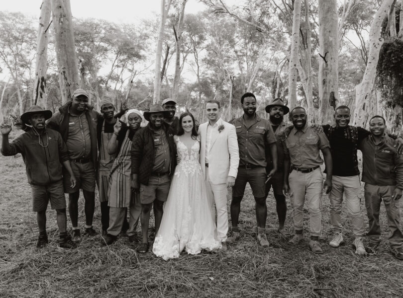 LOVE IN THE WILD HEART OF PAFURI 7 | RETURN Africa Bride and groom in the fever tree forest at a Pafuri wedding, Makuleke Concession, Kruger
